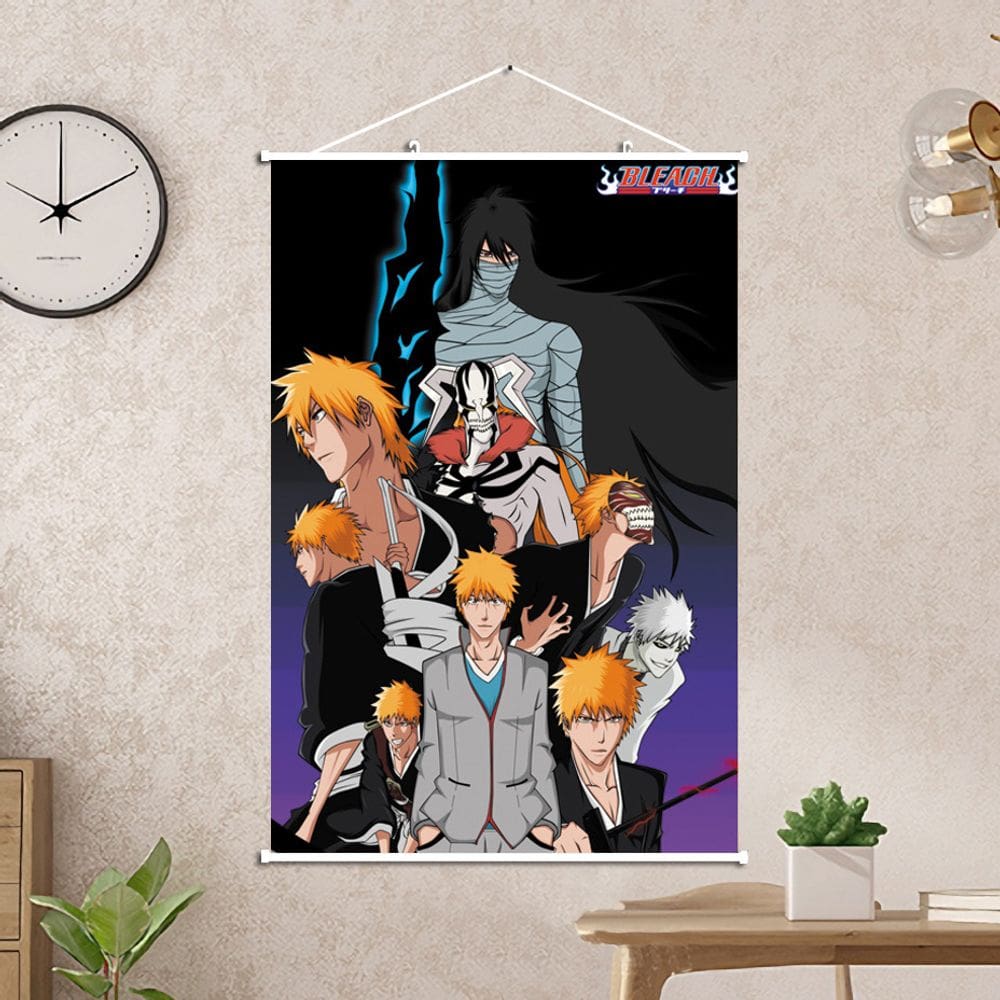Pôster de anime Bleach Ichigo Kurosaki com pintura de parede 40x60cm