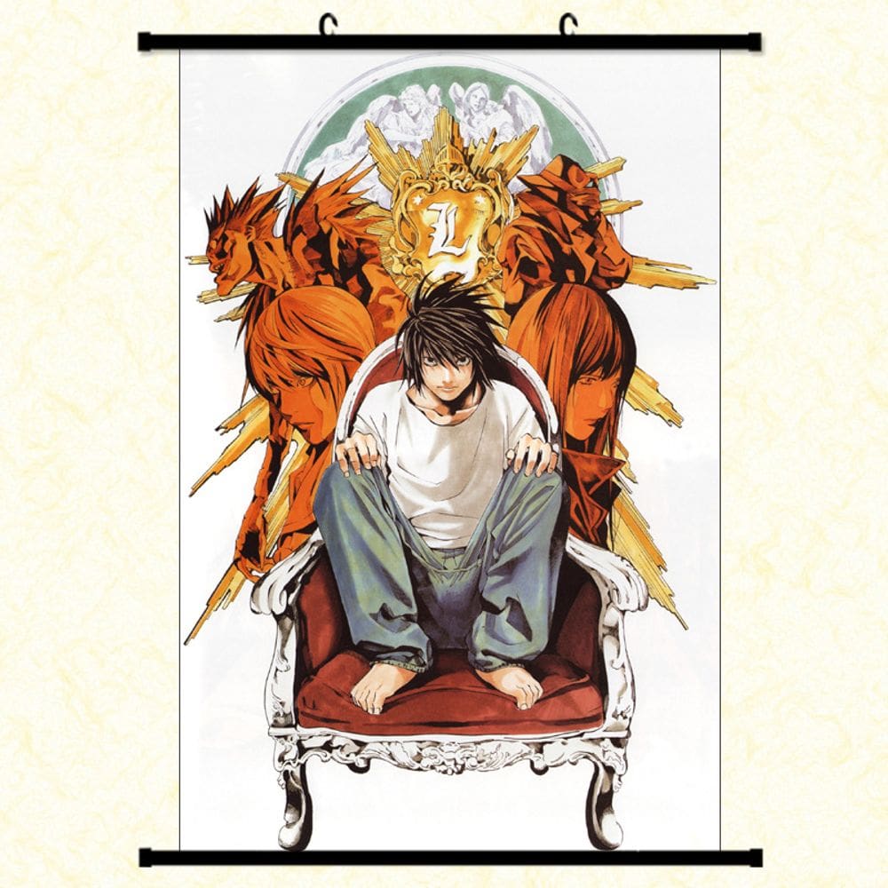 Pintura artística de parede Death Note Light Yagami L Ryuk 40x60cm