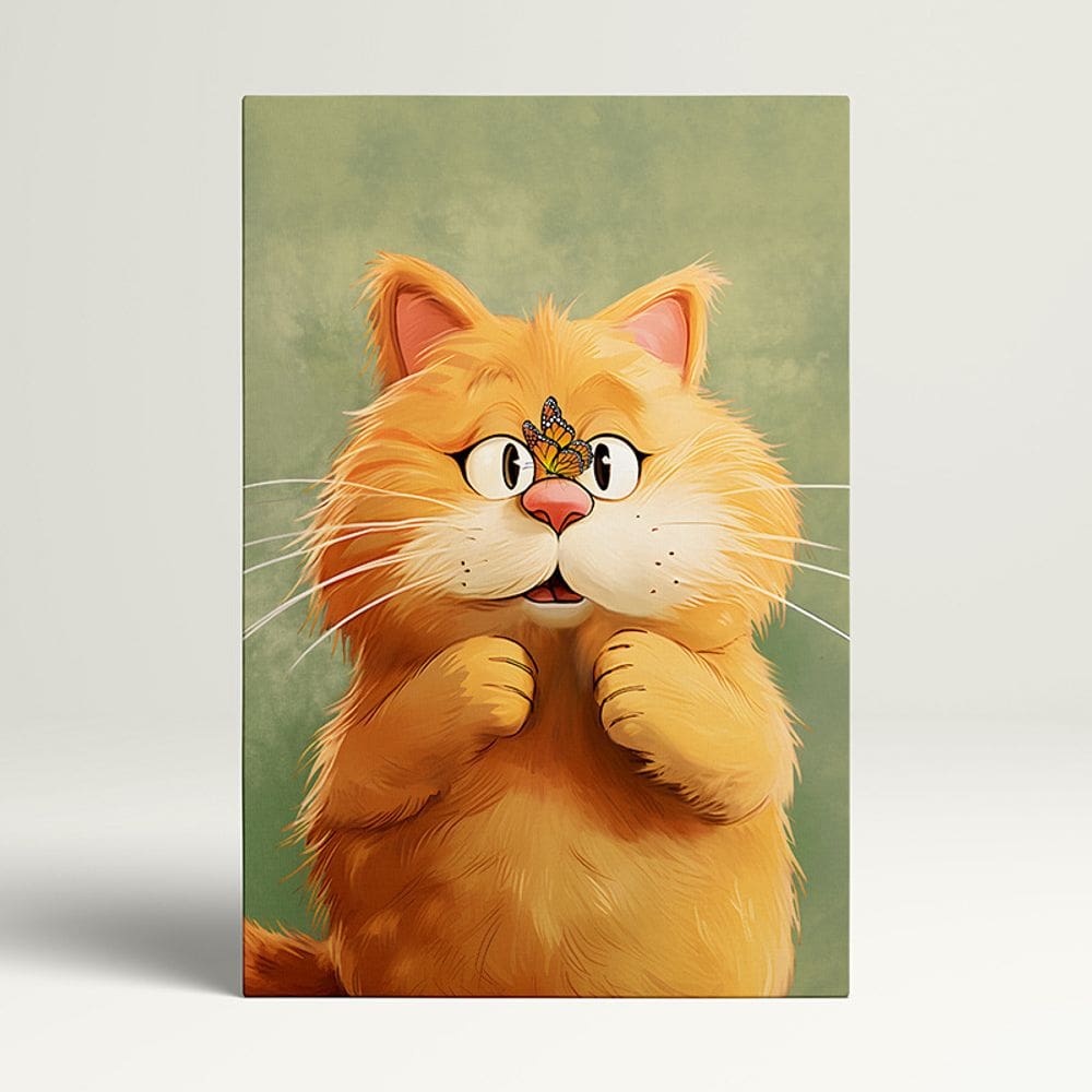 Arte de parede Imagem em tela Desenho animado Cute Cat Garfield 40x60cm