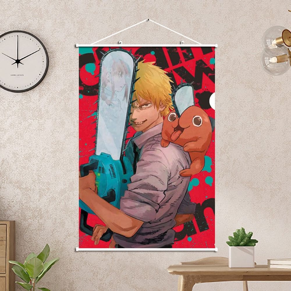 Pintura artística de parede Chainsaw Man Anime Canvas 40x60cm