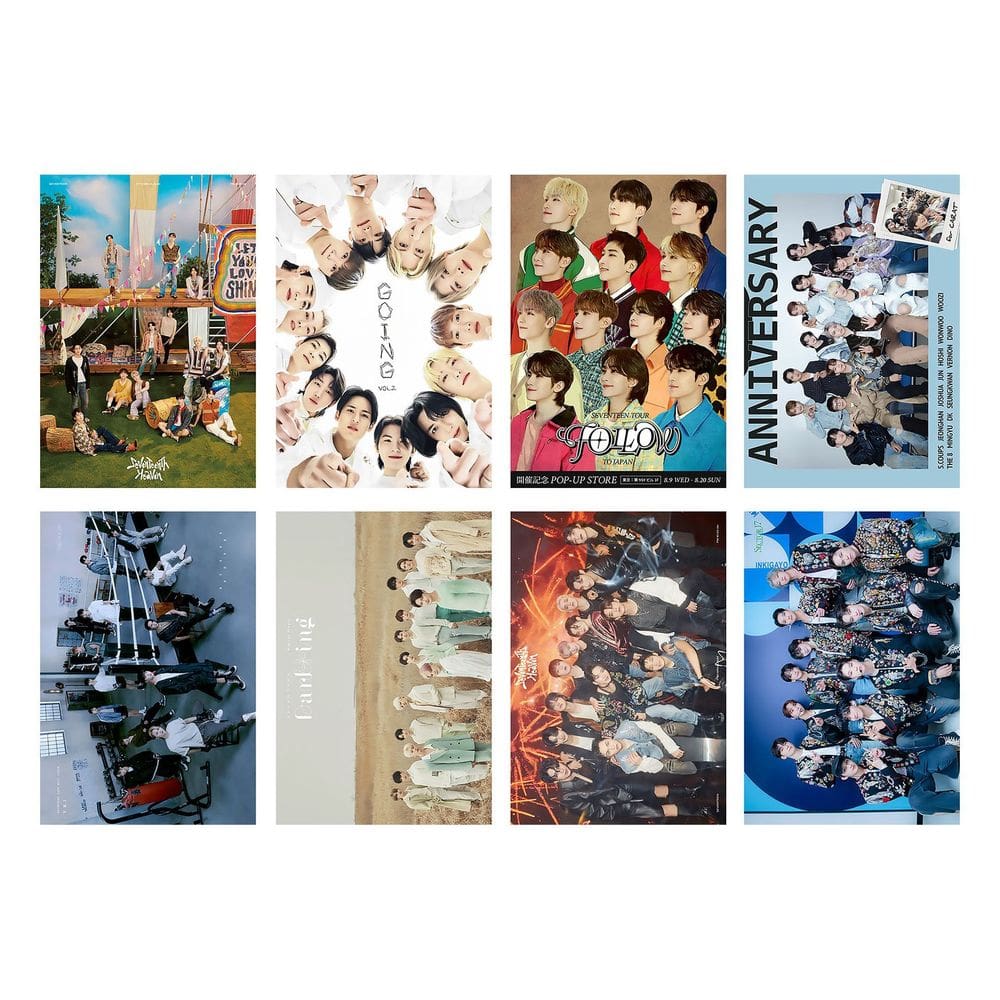 Conjunto de pôsteres Seventeen K-Pop, 8 peças, impressões HD de 42 x 29 cm