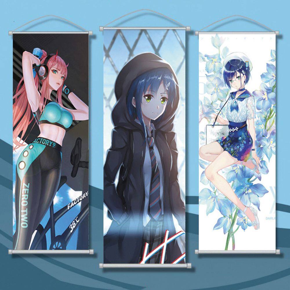 Arte de parede em tela DARLING in the FRANXX Zero Two 25x70cm x3