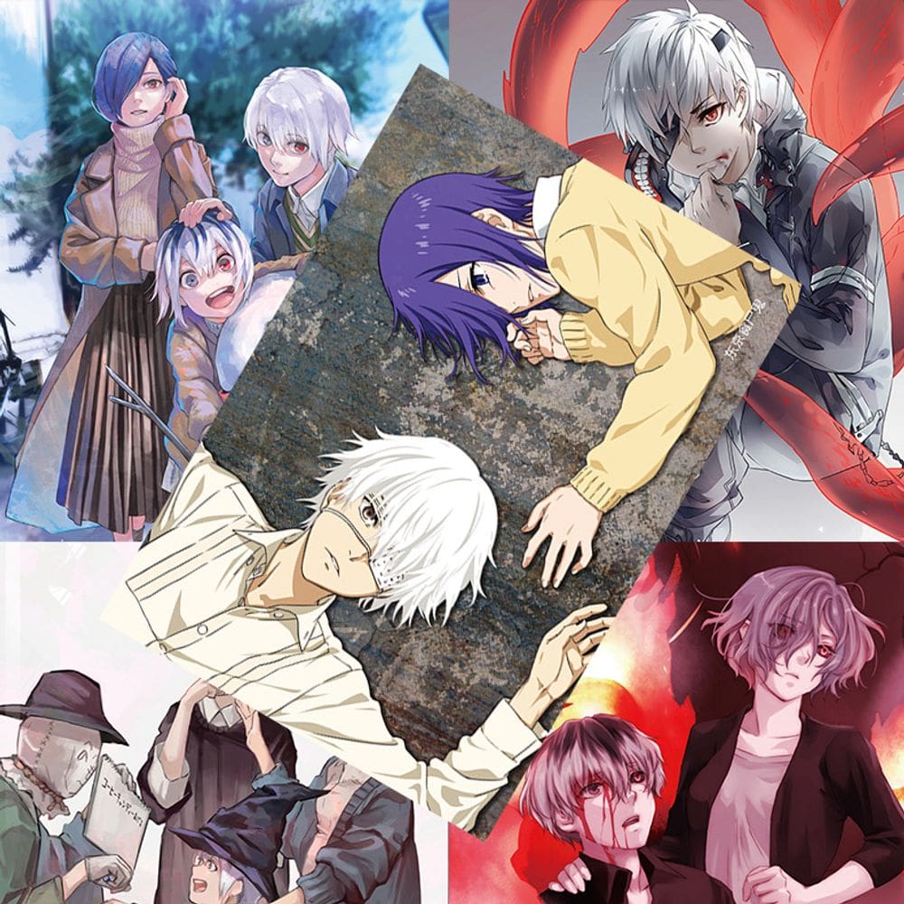 Conjunto de pôsteres Tokyo Ghoul, 8 peças de impressões de arte de parede sem moldura, 20 x 30 cm