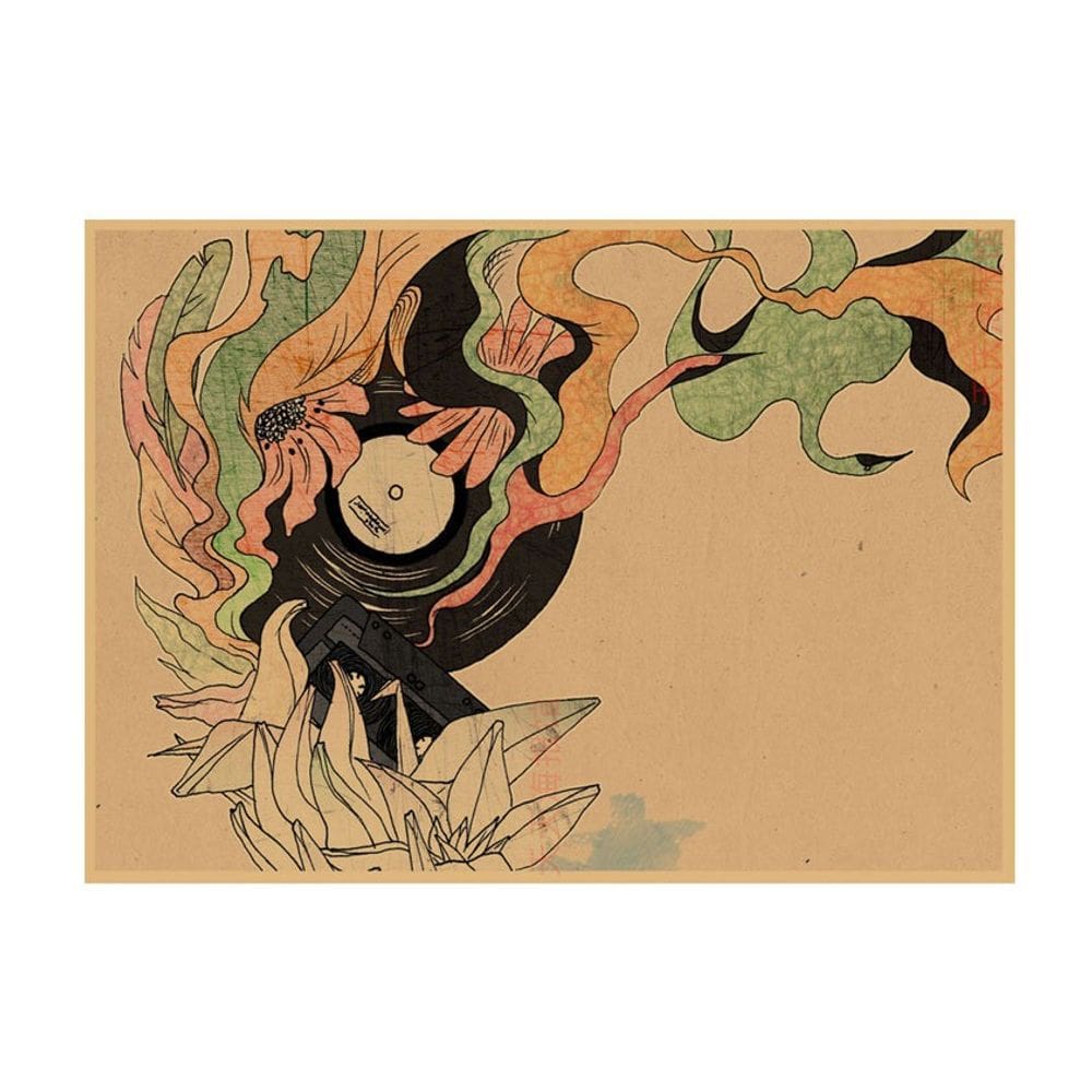 Pintura em cartaz Nujabes Music Vintage Kraft 29,7x42cm