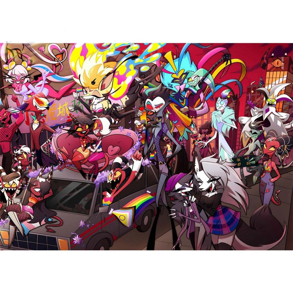 Poster Hell Hotel Anime, arte de parede sem moldura de 29,7x42 cm