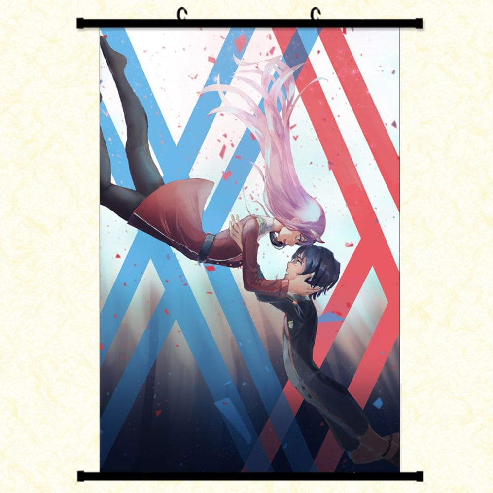 Pintura de parede Scroll Darling in the Franxx Zero Two & Hiro