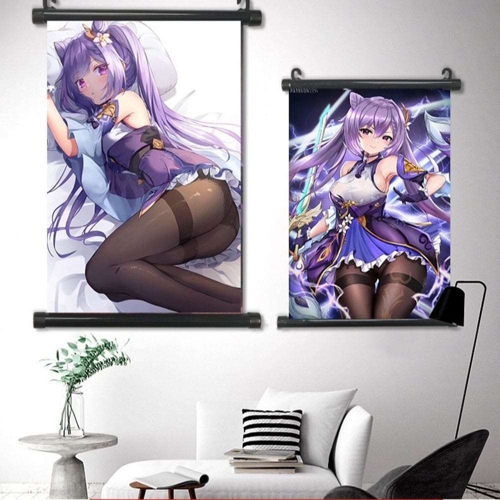 Arte de parede Genshin Impact Amber Kaeya Xiao 30x45cm 40x60cm