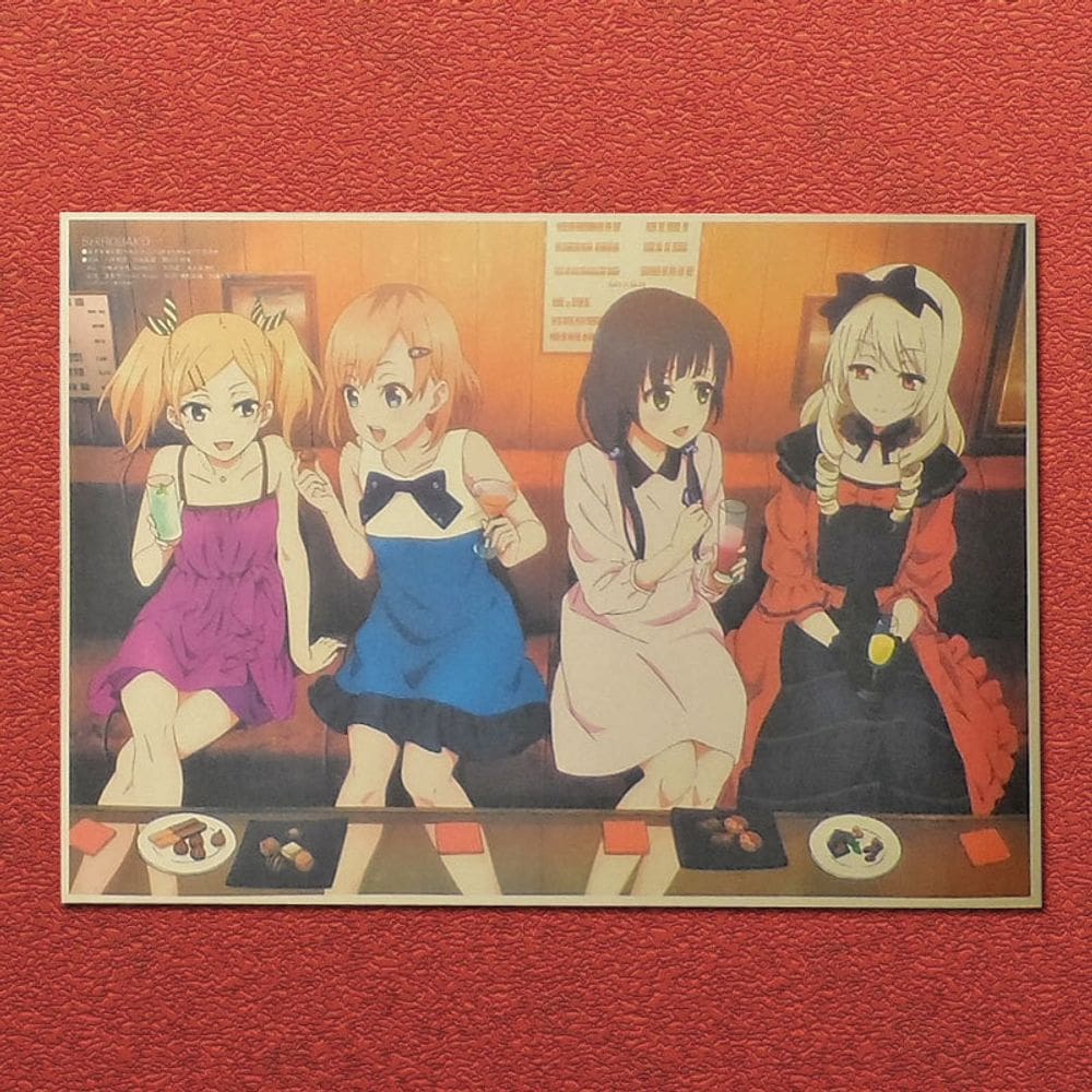 Pôster Shirobako Vintage Art Print Iron 15x30cm, decoração de casa