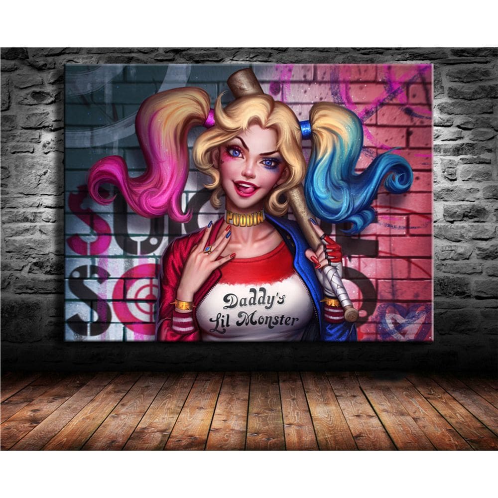 Tela de pintura de parede Harley Quinn Joker 40x60cm