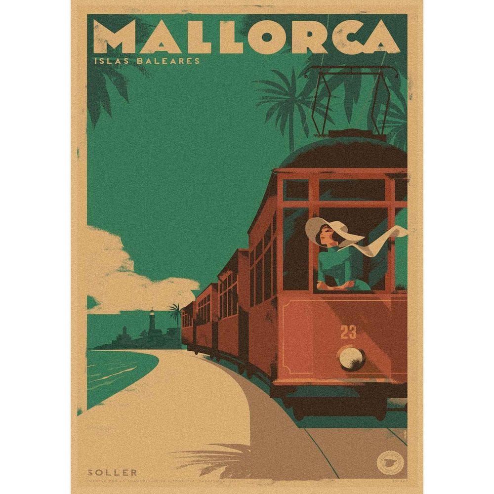 Pôster em papel kraft retrô vintage com pintura em ferro 20x30cm