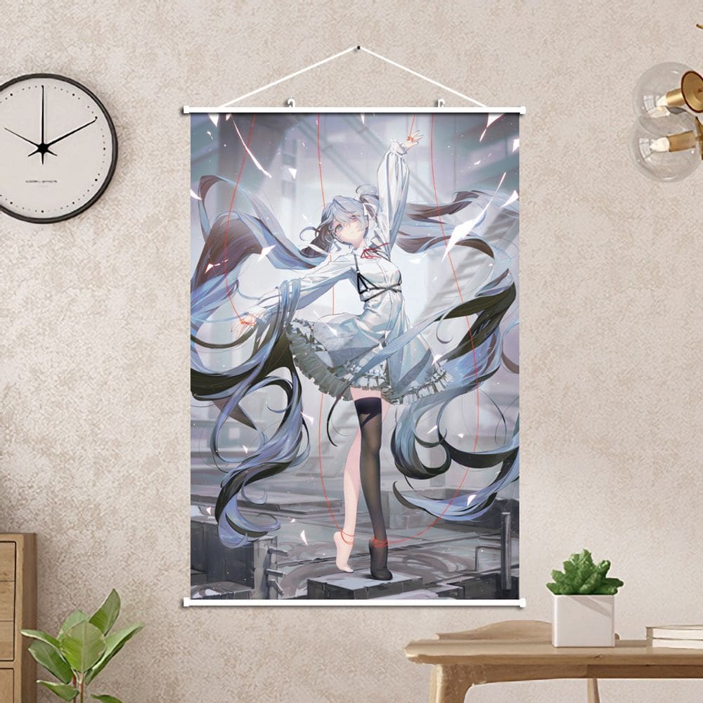 Pôster de arte de parede Anime Hatsune Miku para decoração de quarto 40x60cm
