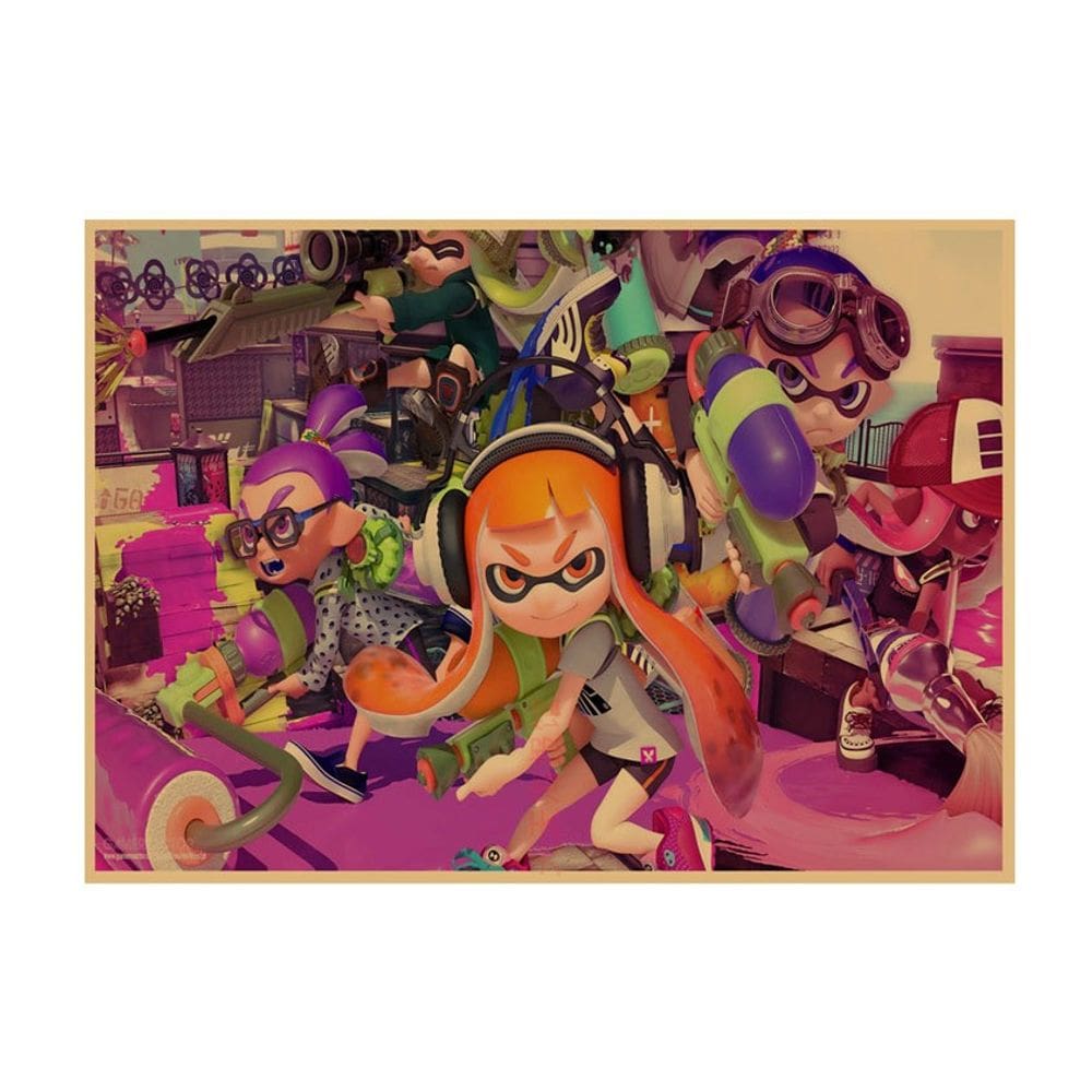 Pintura em pôster Splatoon Vintage Anime Art 29,7x42cm