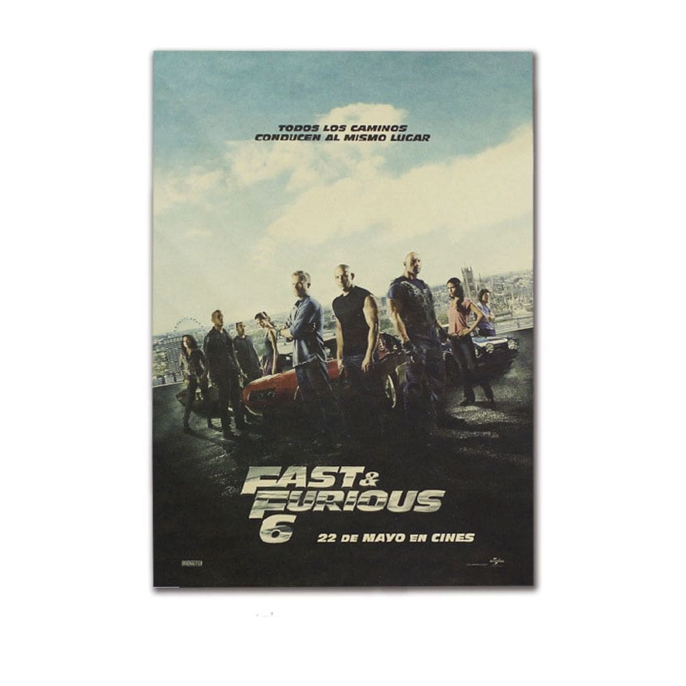 Pôster de papel retrô Fast & Furious 6 51,5 x 36 cm para Home Dec