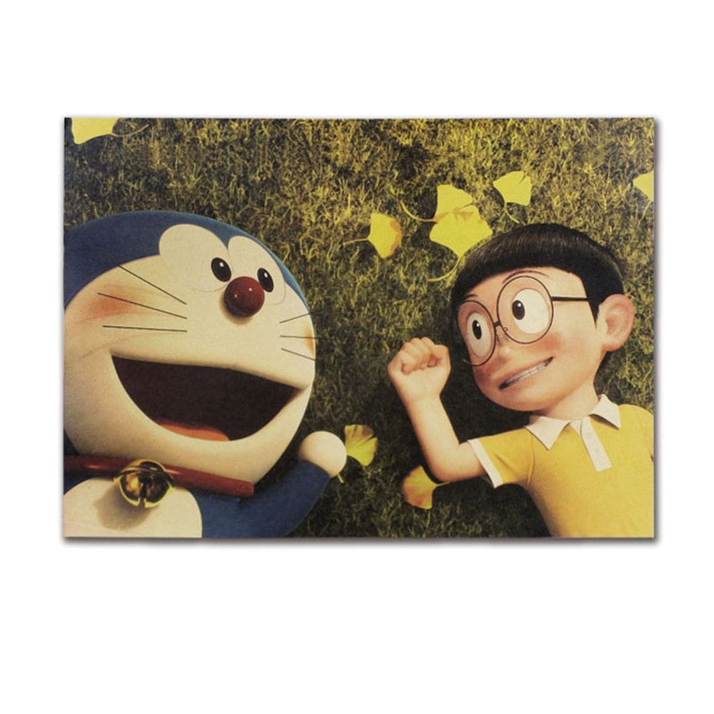 Pôster Doraemon e Nobita Vintage 51,5 x 36 cm de papel
