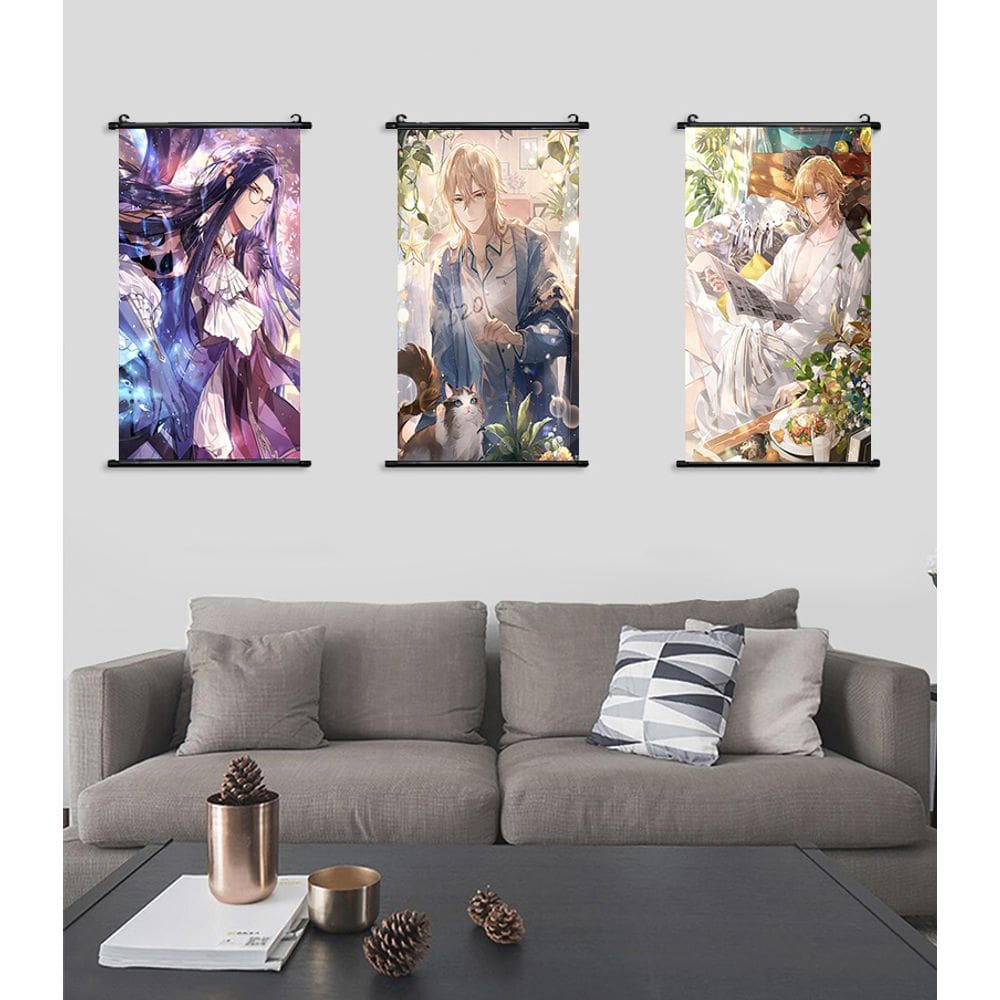 Arte de parede em tela 3 painéis Os viajantes do tempo e do espaço