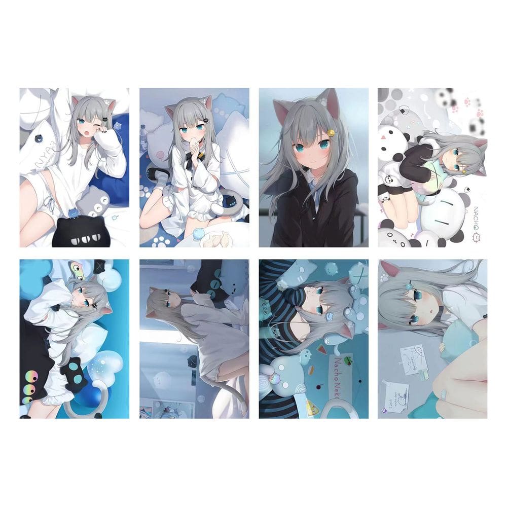 Conjunto de pôsteres, decoração de parede, pintura em ferro, penas de gato, Shizuku