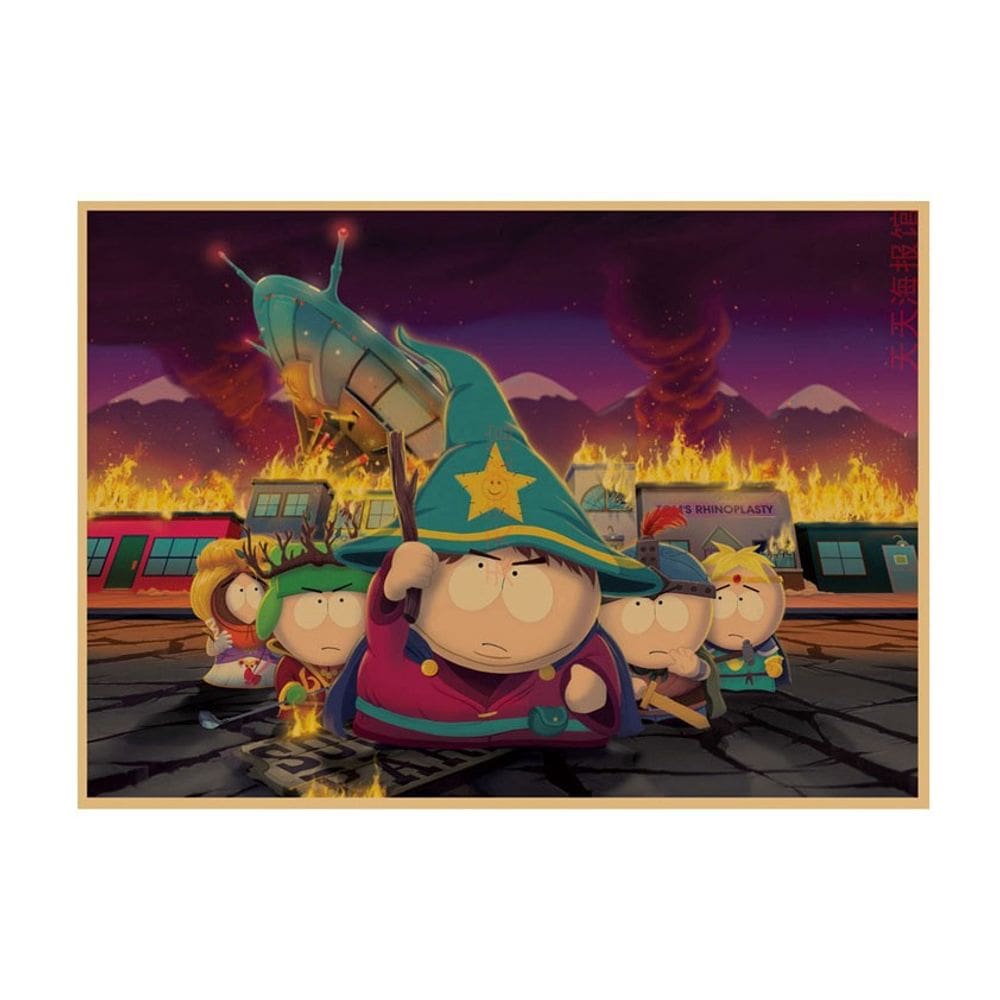Pôster South Park Vintage com pintura artística de desenhos animados 20x30cm