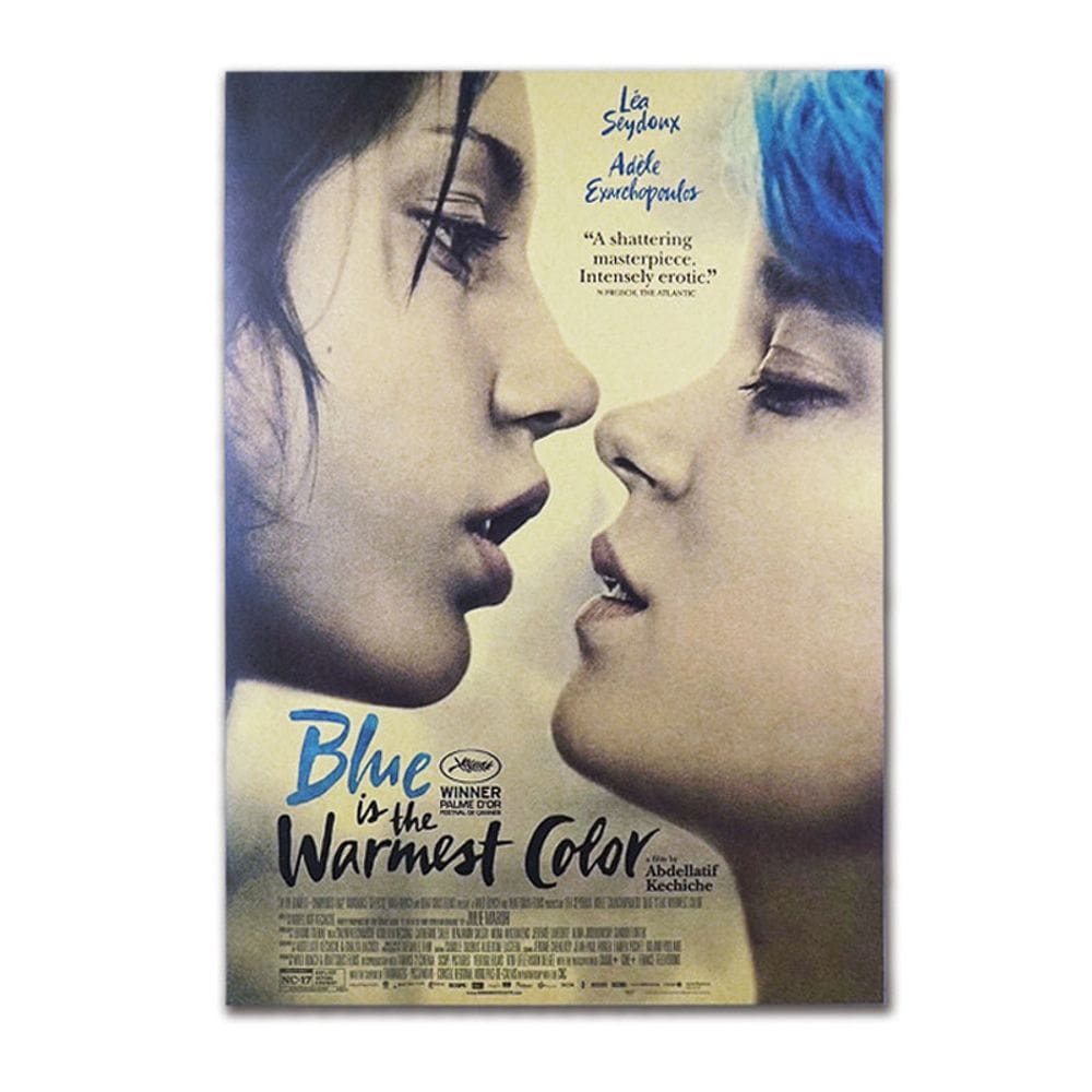 Pôster azul vintage é a cor mais quente 51,5x36cm