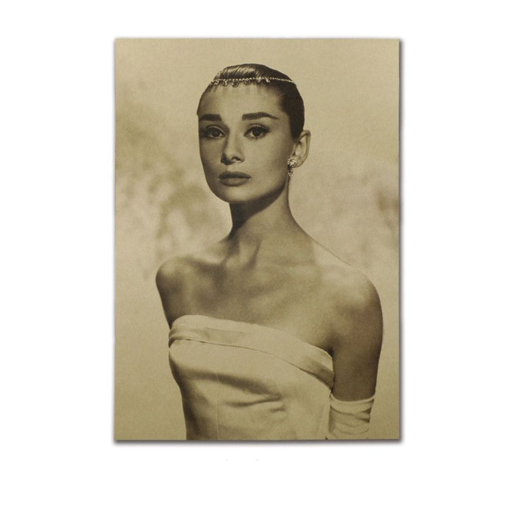 Pintura em pôster Retro Vintage Audrey Hepburn 51,5x36cm