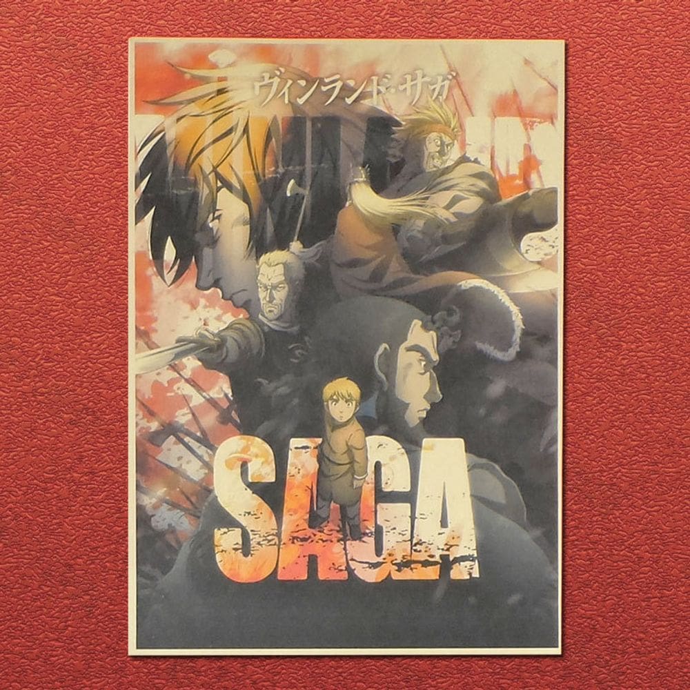 Pôster Vinland Saga Anime 42x30cm em papel sem moldura