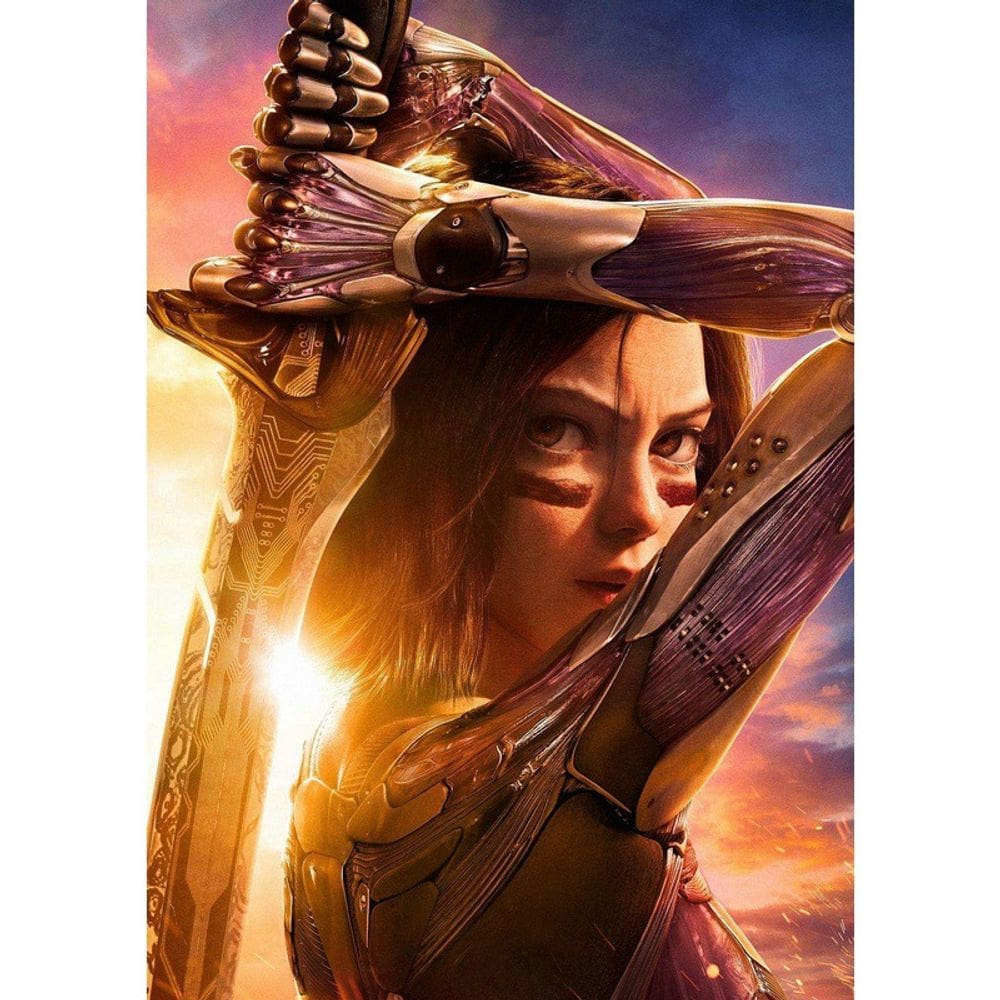 Pintura em pôster Alita Battle Angel Sci-Fi 30x21cm Arte de parede