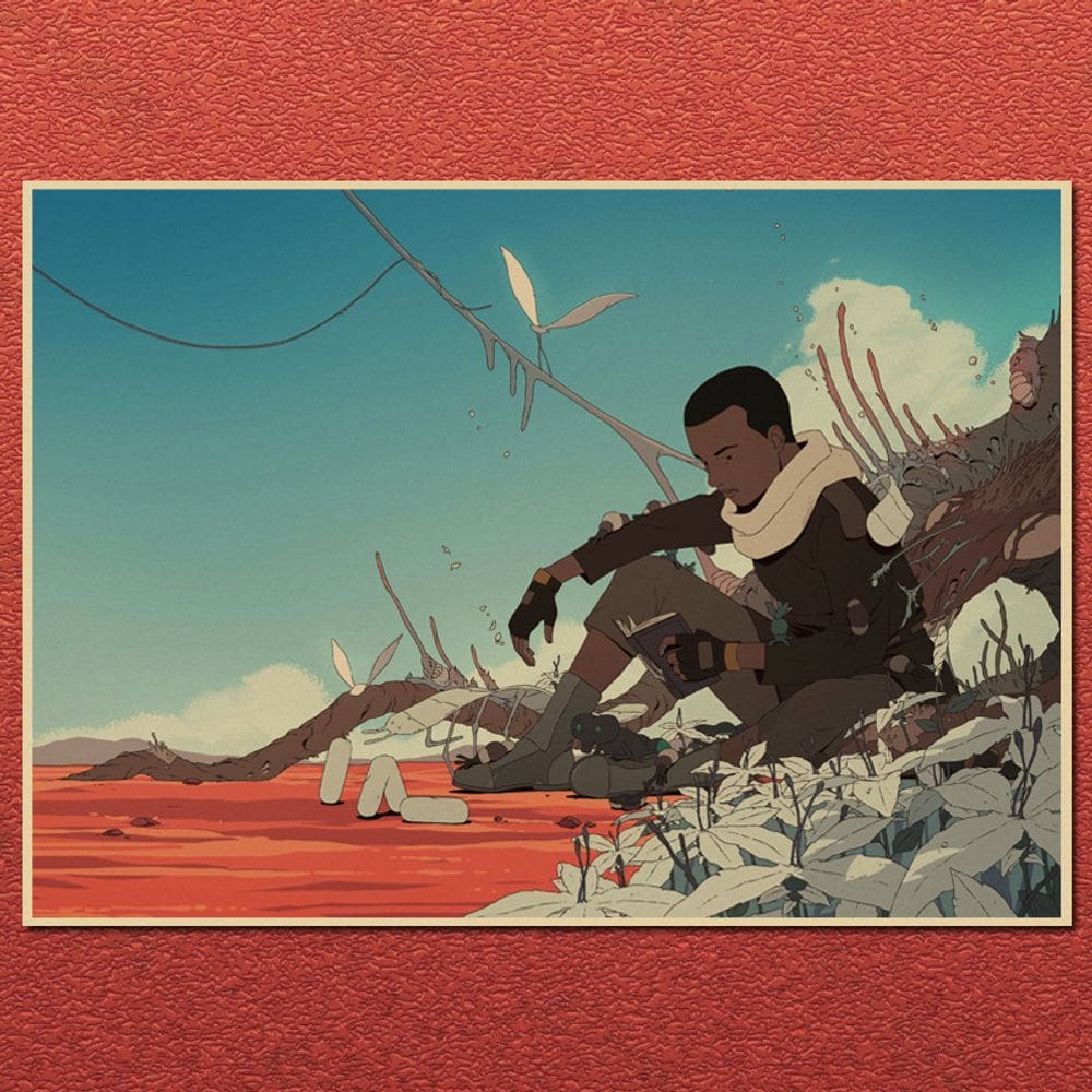 Impressão artística de anime de aventura vintage de pôster The Wasteland Ruler