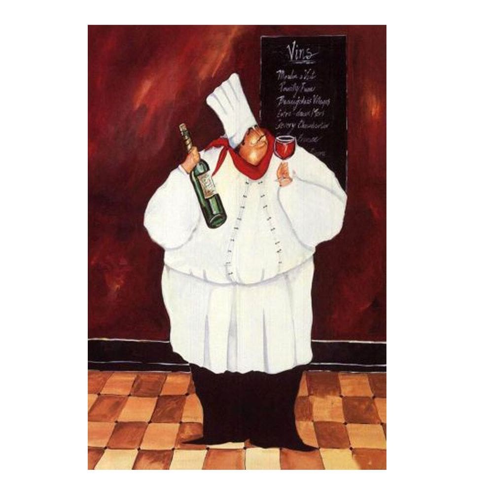 Pintura em ferro Vintage Chef Wall Art Retro Kitchen 20x30cm