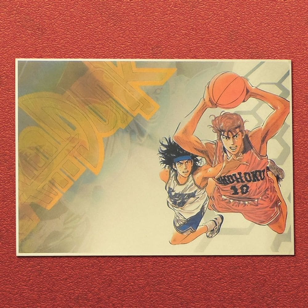 Impressão artística de parede de pôster Slam Dunk Anime Basketball 30x42cm