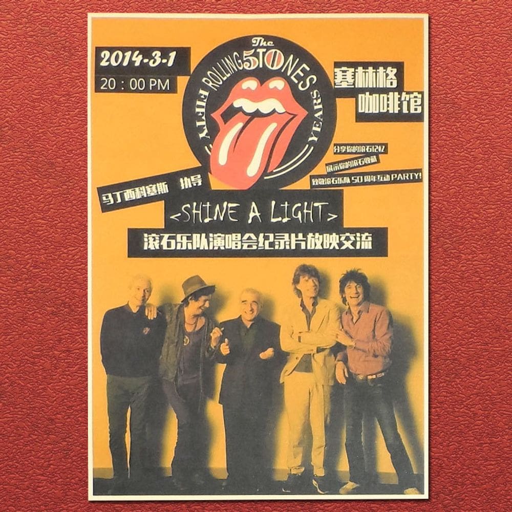 Pôster Retro Kraft Paper The Rolling Stones 20x30cm