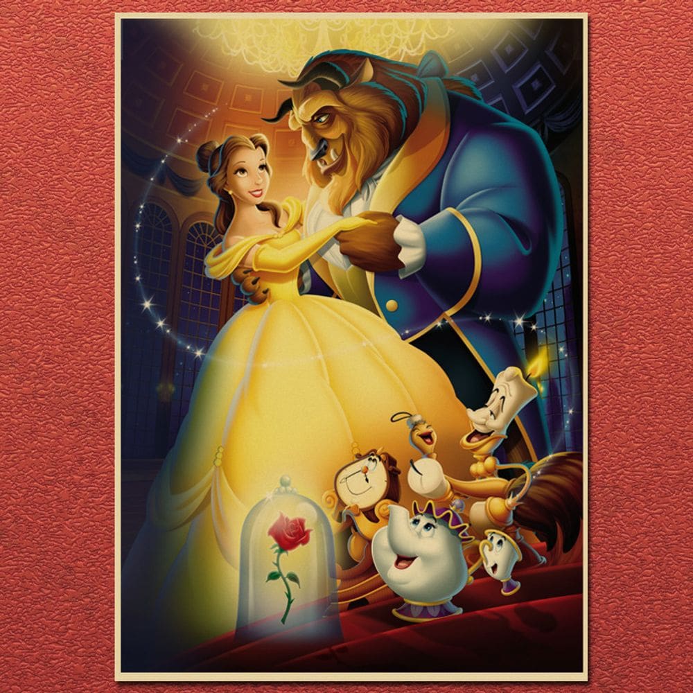 Pôster Anime A Bela e a Fera 30x42cm com impressão sem moldura