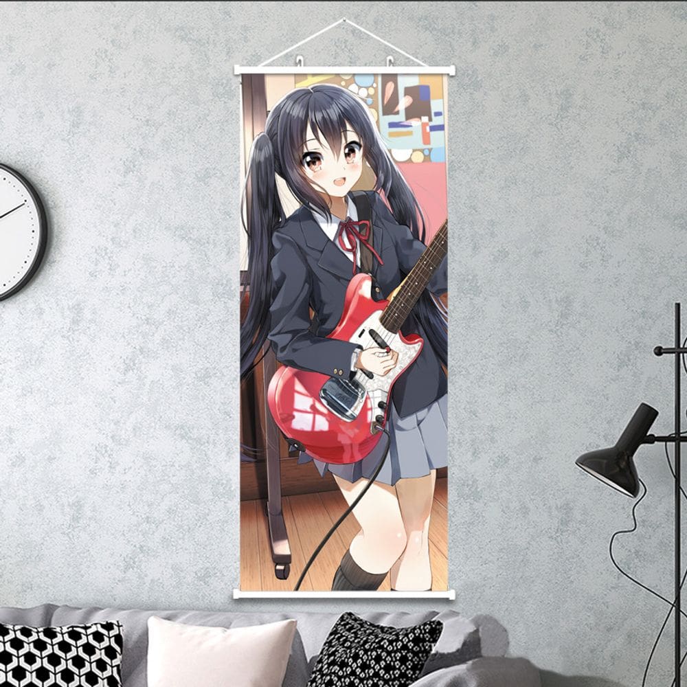 Pintura de parede K-ON Anime Yui Hirasawa e Mio Akiyama 30x75cm