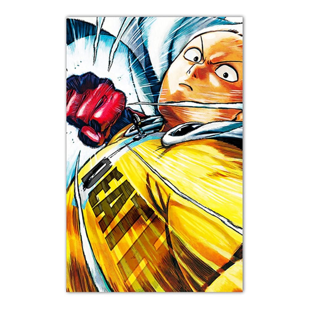 Pôster com pintura One Punch Man Saitama Anime 40x60cm