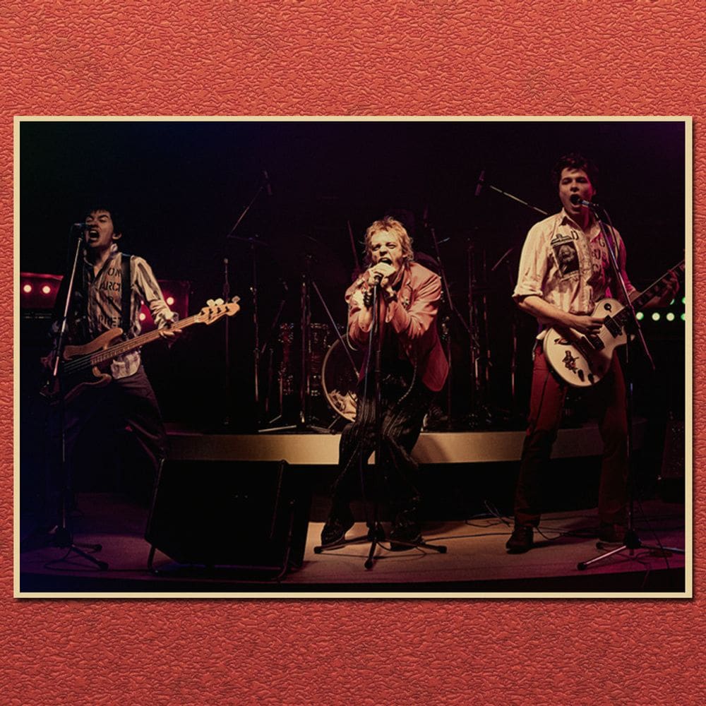 Pôster pintando Sex Pistols Retro Kraft Paper 42x30cm