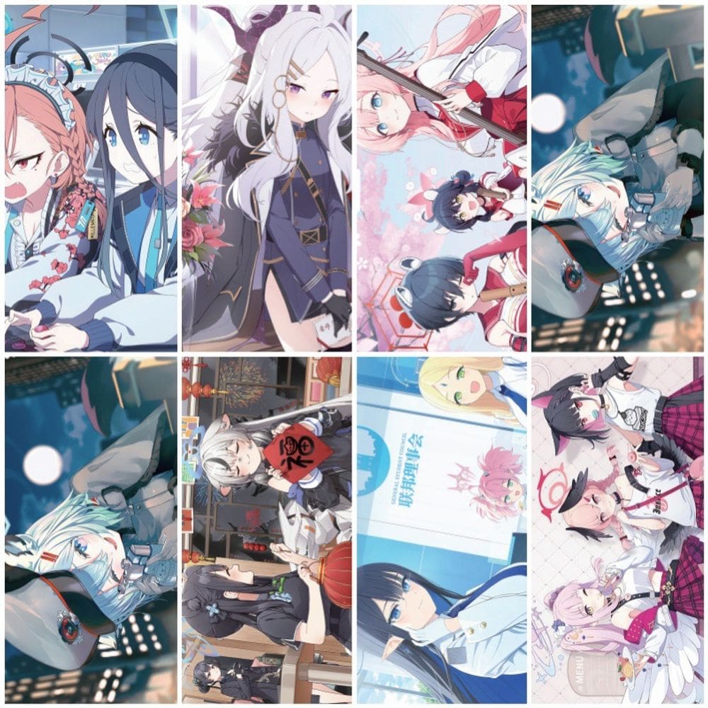 Conjunto de pôsteres da equipe nacional de anime, 8 unidades com moldura 42x28,5 cm