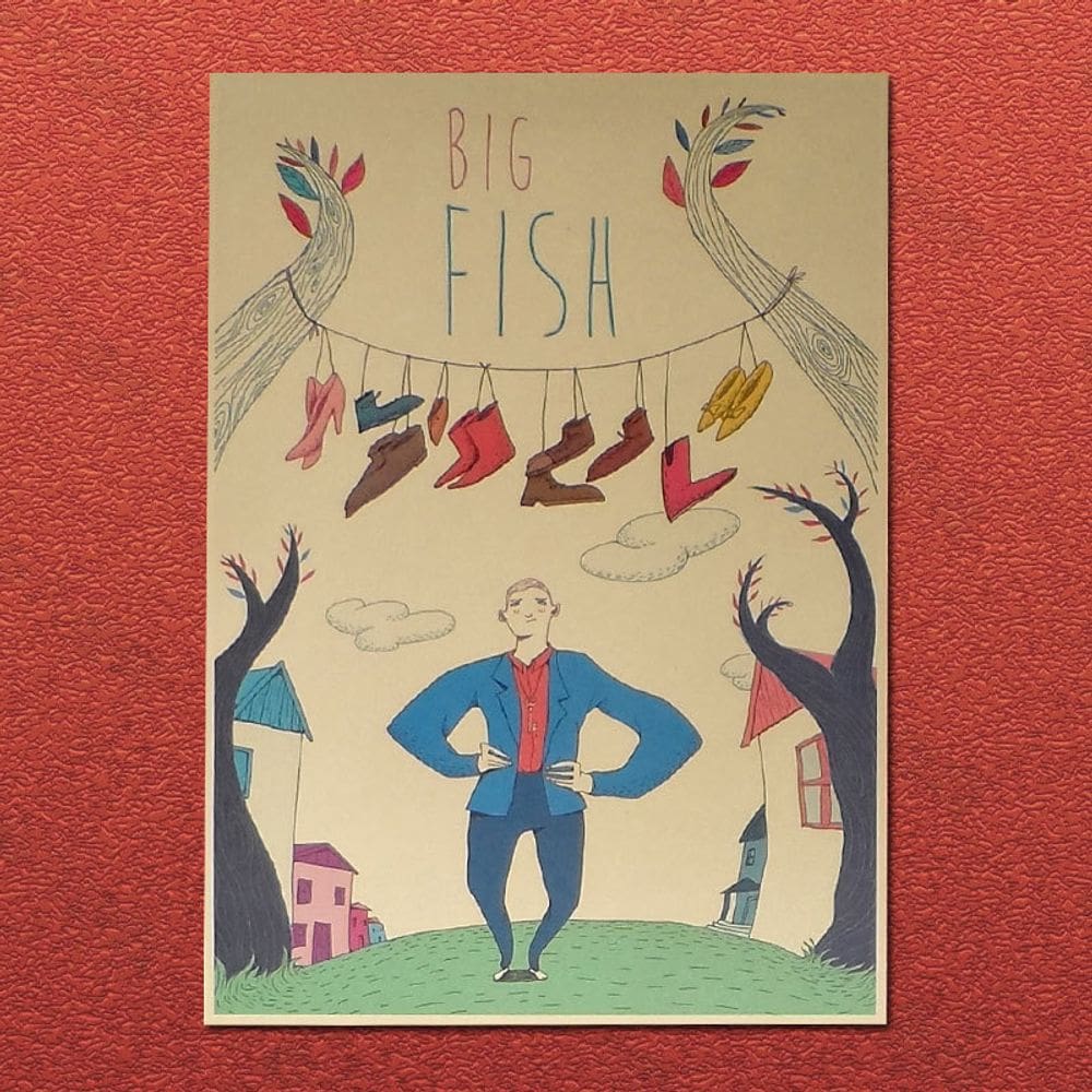 Pôster Big Fish Movie Vintage 30x42cm Arte de parede sem moldura