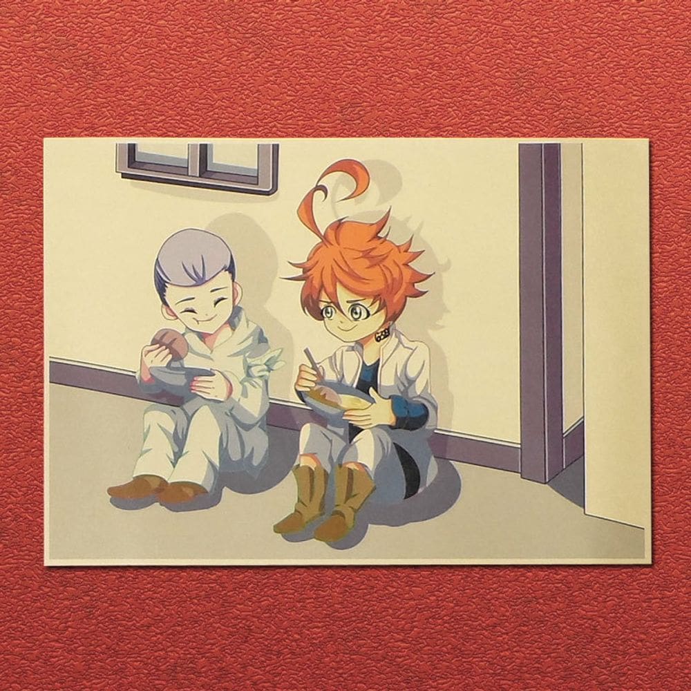 Pôster The Promised Neverland Impressão artística vintage 30x30 cm