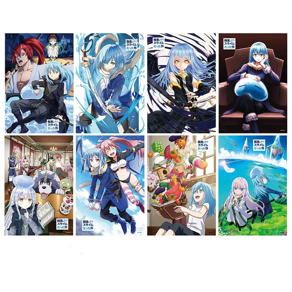 Conjunto de pôsteres That Time I Got Reincarnated as a Slime Rimuru, 8 unidades
