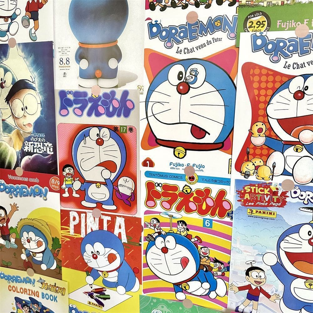 Conjunto de pôsteres Doraemon Vintage, 20 peças, pintura de arte de anime, 20x30cm