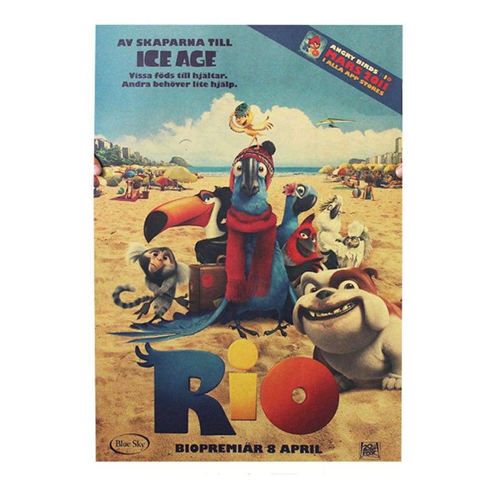 Pintura em cartaz Rio Movie Retro Kraft Paper 51,5x36cm