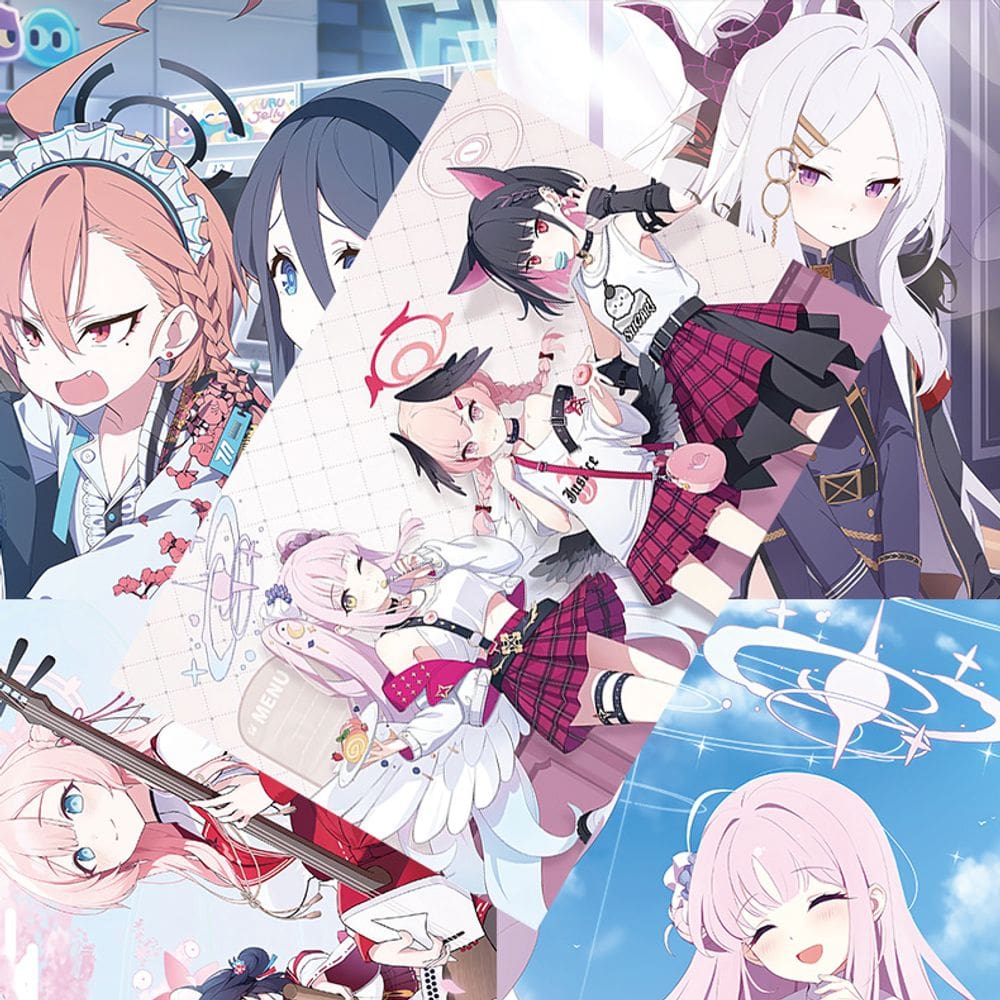 Conjunto de pôsteres Blue Archive, 8 peças de impressões de arte de parede sem moldura