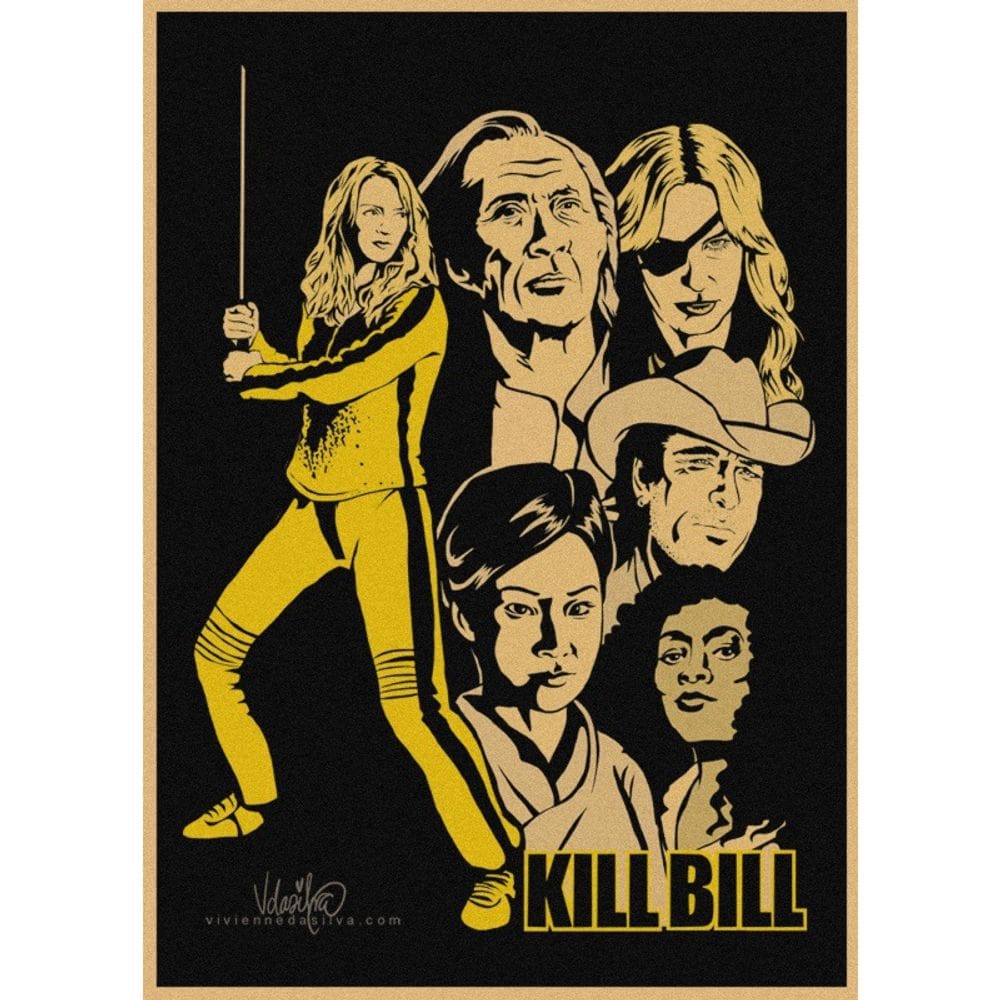 Filme retrô de pôster Kill Bill para bar, café e decoração de casa