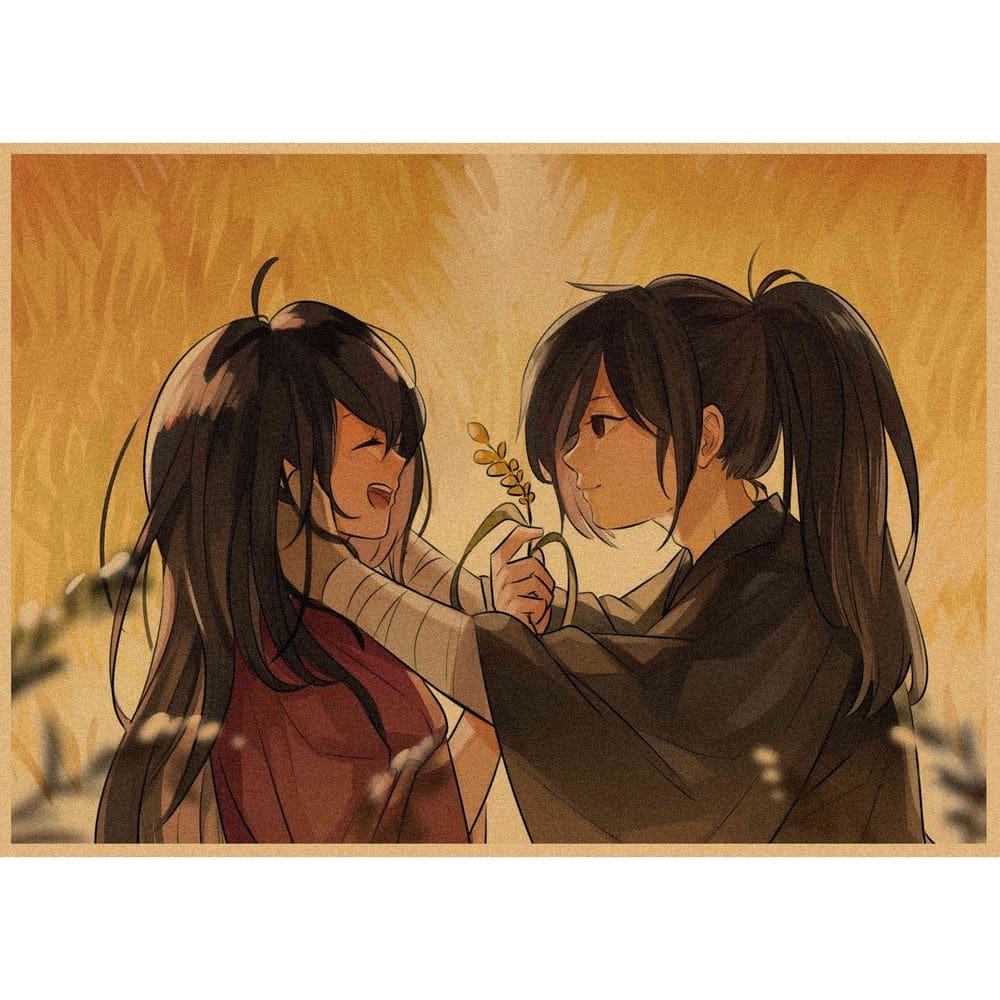 Pôster com pintura em papel Dororo Vintage Anime 29.7x42cm