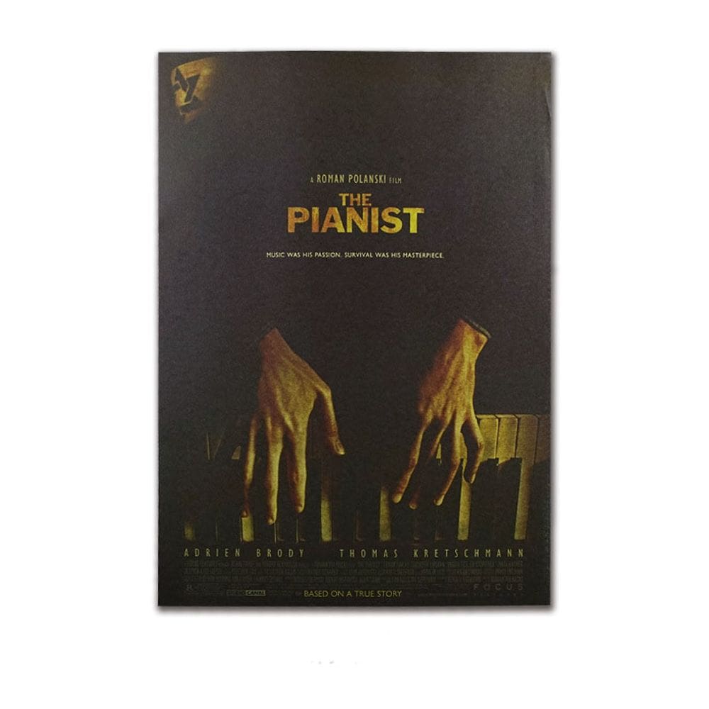 Pôster com pintura de parede The Pianist Vintage Kraft Paper 51,5x36cm