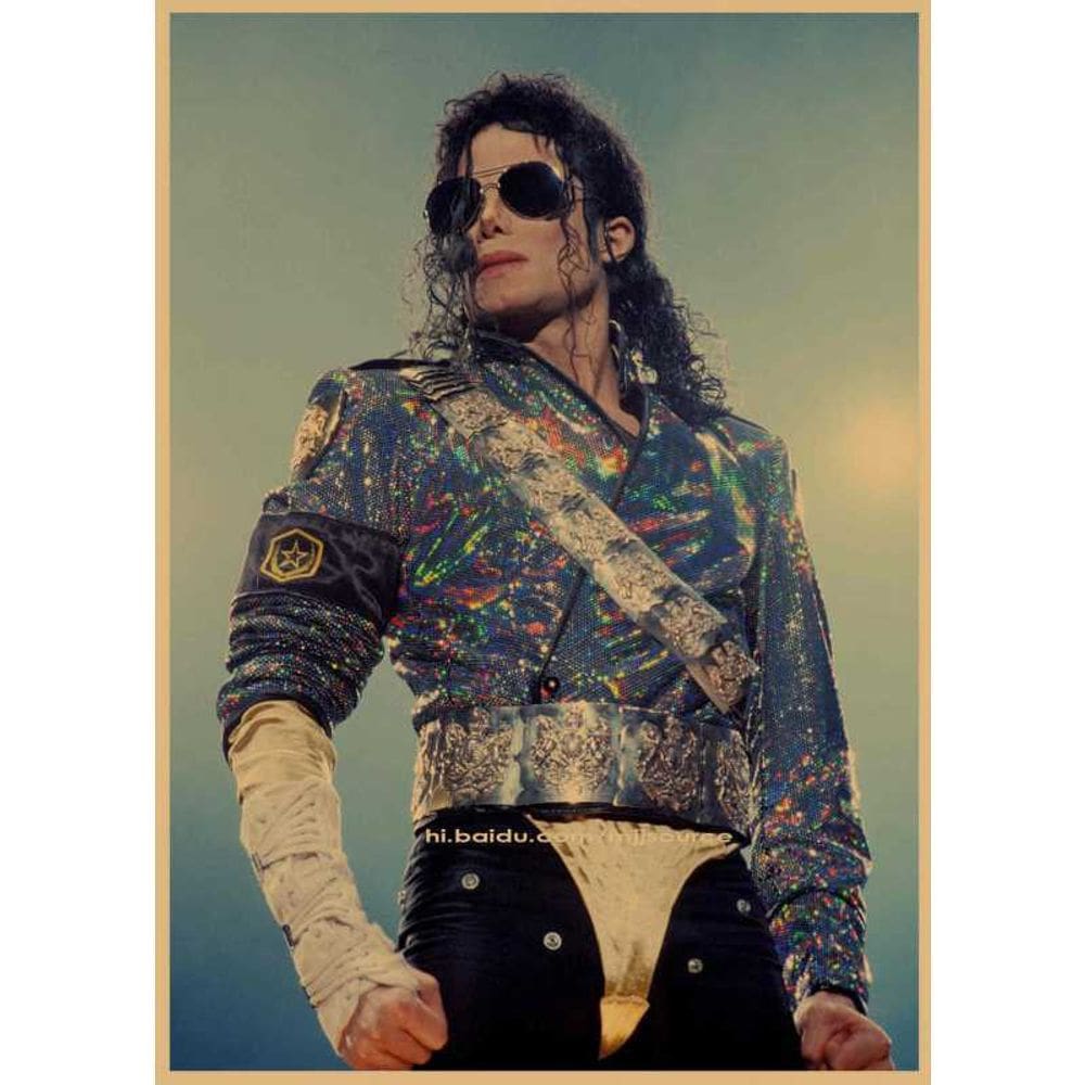 Pôster pintando papel vintage de Michael Jackson 29,7x42cm