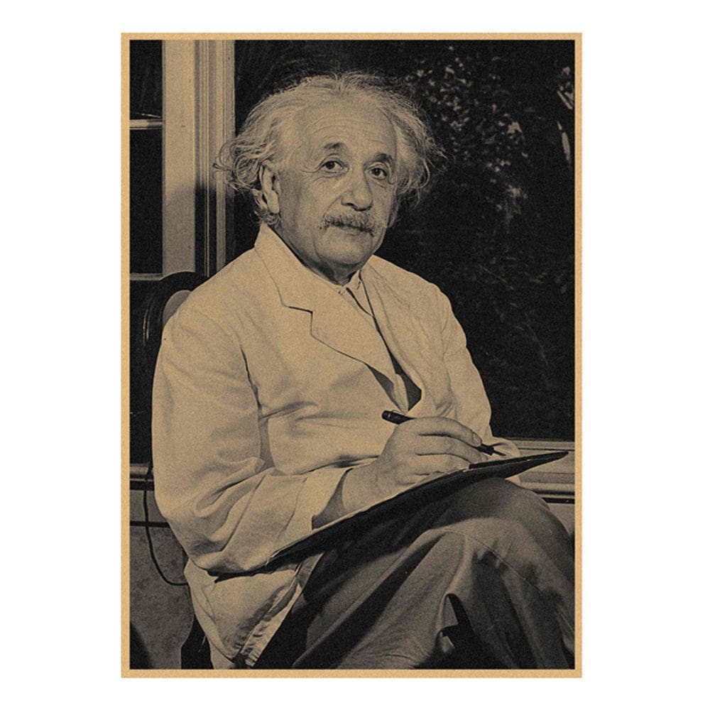 Pôster Pintura em Ferro Einstein Retro Kraft 20x30cm