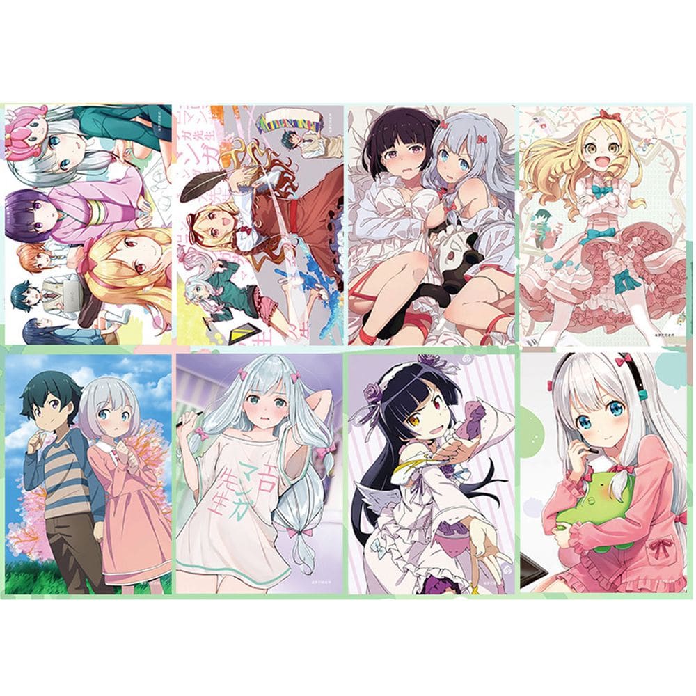 Conjunto de pôsteres Eromanga Sensei, 8 peças de impressões de arte de parede sem moldura