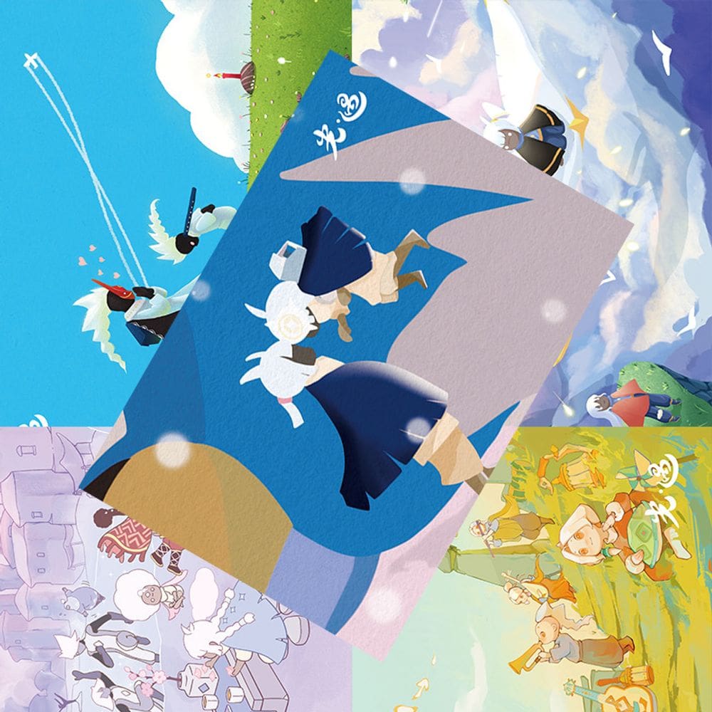 Conjunto de pôsteres Sky: Children of the Light, 8 peças de estampas sem moldura