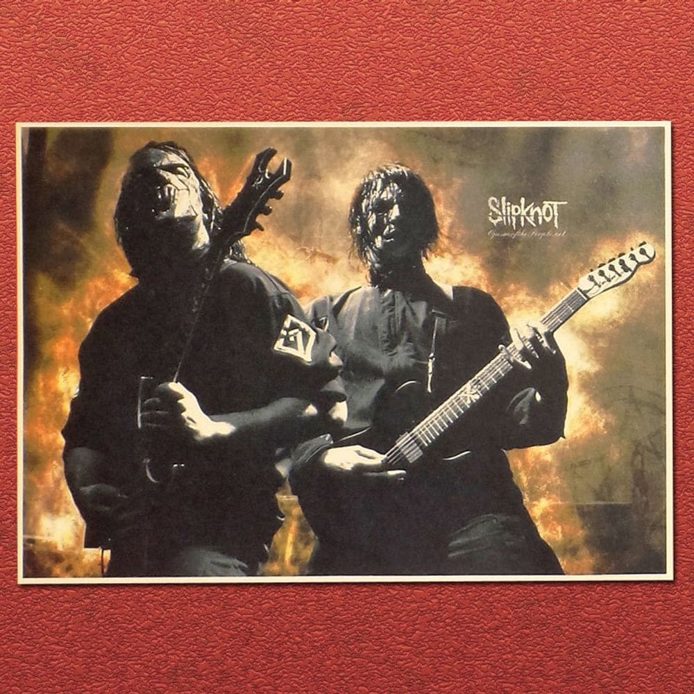 Pôster Kraft retrô Slipknot Heavy Metal com pintura em ferro