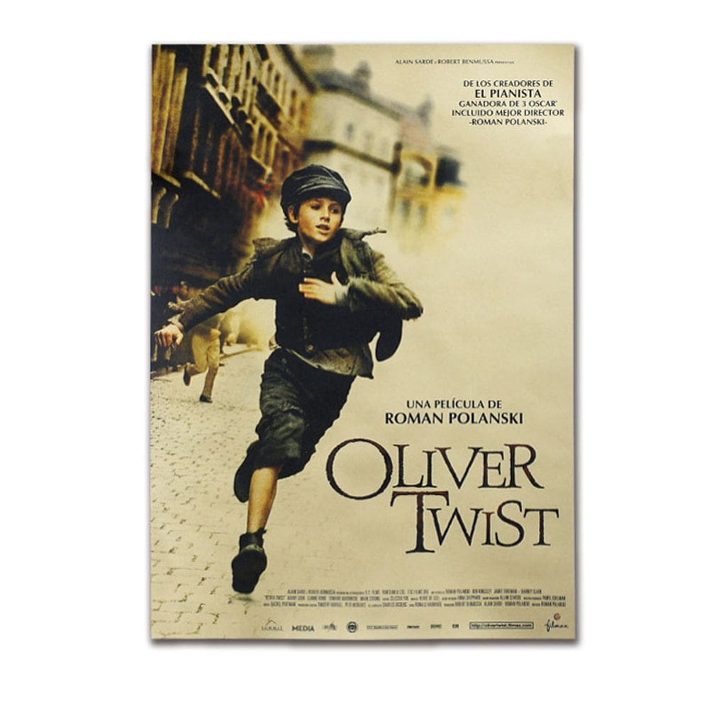 Pôster Oliver Twist em papel retrô 51,5x36cm sem moldura