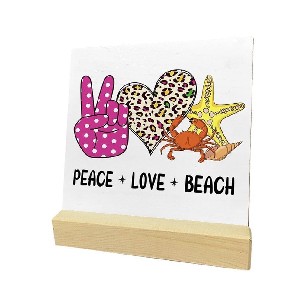 Decoração de parede, pintura em ferro, tema de praia vintage, 10x10cm